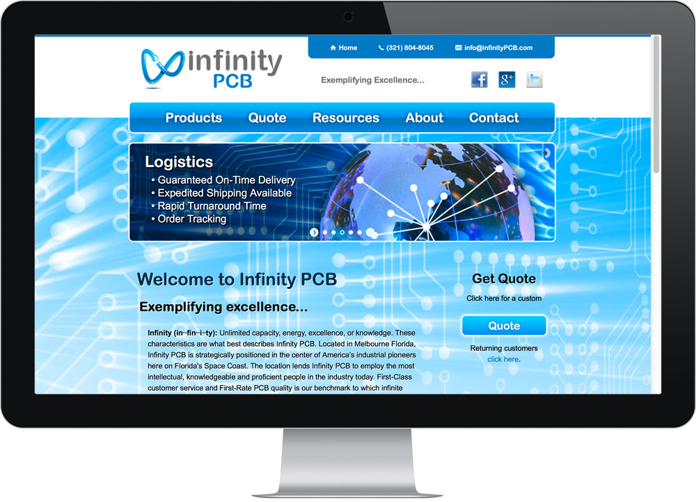 Web design company reviews Infinity PCB