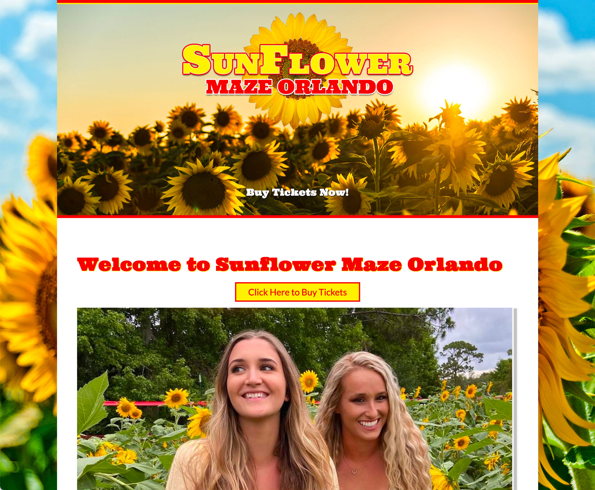Website Launched: Sunflower Maze Orlando FL