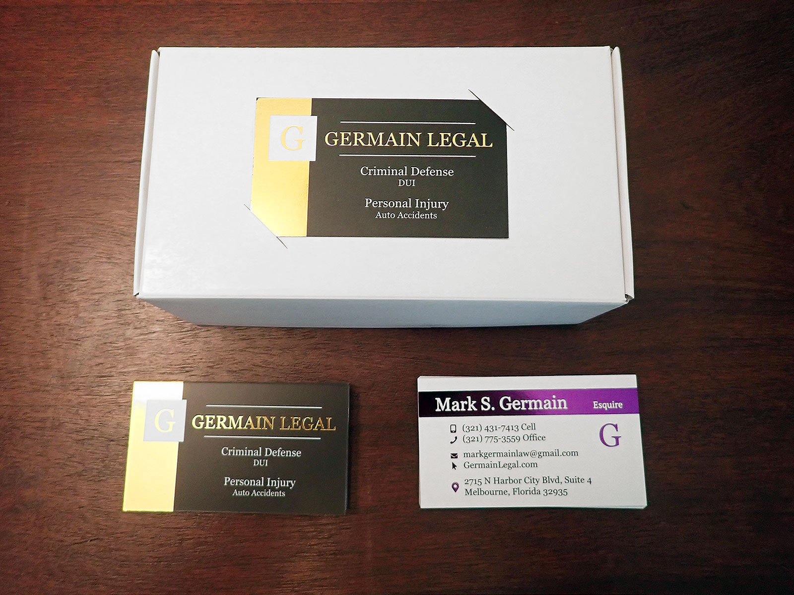 Premium Silk Business Cards for Germain Legal 3